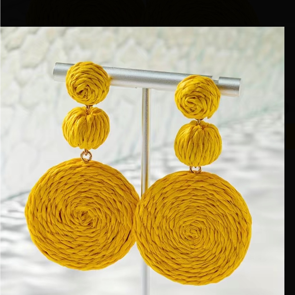 Yellow dangle earrings